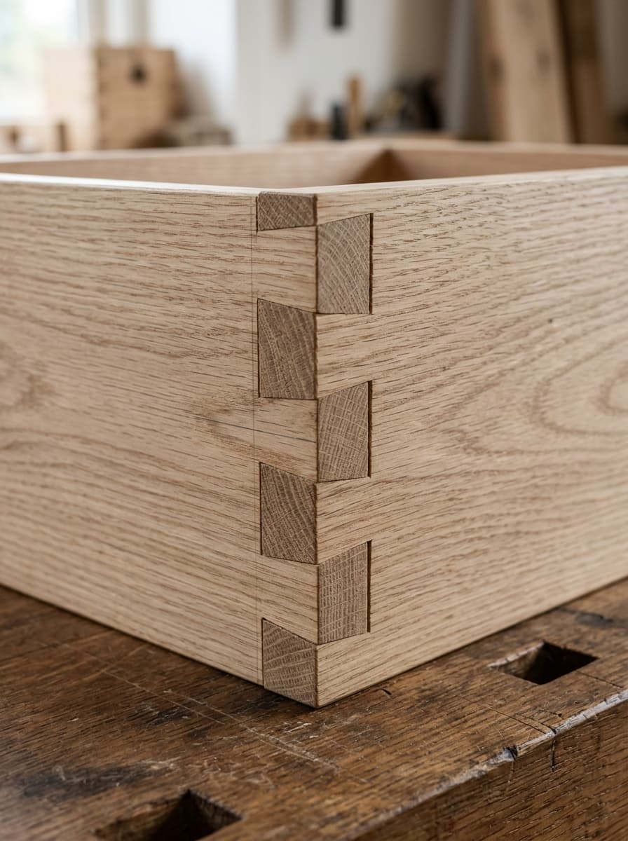 Precision joinery detail showing high-grade timber casework and clean edge finishing